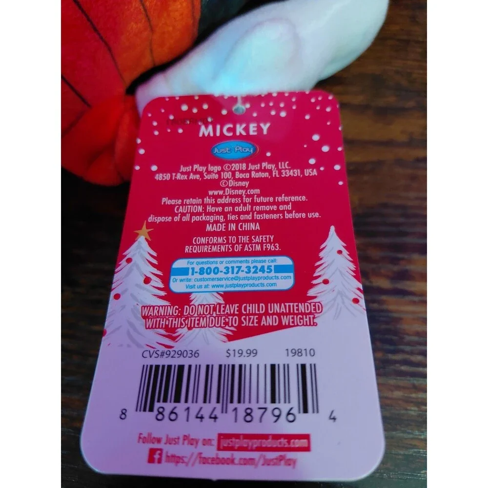 Disney Holiday Christmas Singing Mickey Mouse Plush DECK THE HALLS Ski 12